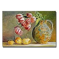 Soft Tulips In The Pottery by David Lloyd Glover, 30x47-Inch Canvas Wall Art