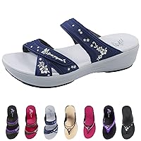 Gold Pigeon Shoes Platform Slide Sandals & Flip Flops for Women, Comfort Padded Foam Cushion
