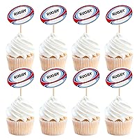 Ercadio 24 Pack Assembled American Football Cupcake Toppers Rugby Ball Cupcake Picks Rugby Ball Sport Theme Cupcake Picks Baby Shower Football Birthday Party Cake Decor Supplies