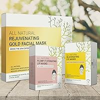 Golden Self-care Bundle: Gold Face Mask + Gold Lip Mask + Gold Eye Mask