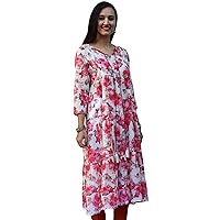 AIRA Solid/Printed/Hand Embroidered Pure Soft Cotton Mulmul Tiered Long Tunic Kurta Dress: Customizable/Made to Order