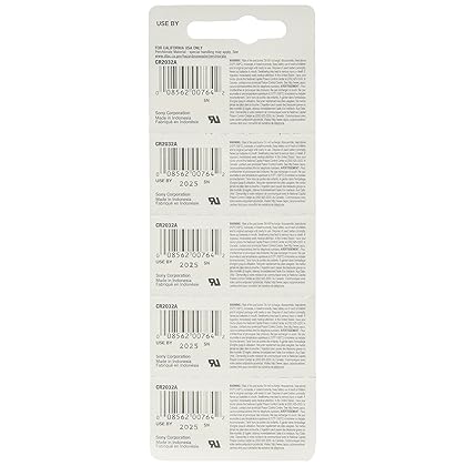 Sony 3V Lithium CR2032 Batteries (4 Blisters of 5), 20 Cells
