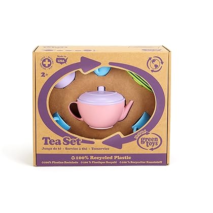 Green Toys Tea Set - BPA / Phthalates Free Play Toys for Gross Motor, Fine Skills Development. Kitchen Toys