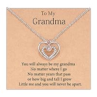 Gifts for Grandma Necklace Interlocking Heart Necklace Birthday Gifts for Grandma from Granddaughter