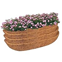 Trough Coconut Liners for Planters 24 Inch Coco Coir Fiber Replacement Hanging Basket Liners for Window Box Wall Planter 4Pcs, Coco Liners
