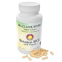 Dr. Clark Betaine HCL Supplement with Pepsin, 800mg, 100 Gelatin Capsules