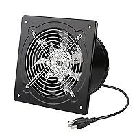 8 inch Exhaust Fan 80W 500CFM Through-wall installation Ventilation Fan 110V Exhaust Smoke Fan Ventilation with Power Cord for Kitchen,Bathroom,laundry room,Toilets,Garage (Black
