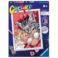 Ravensburger Peaceful Kitten Paint by Numbers Kit for Kids - 20266 - Painting Arts and Crafts for Ages 9 and Up