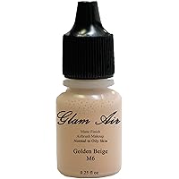 Glam Air Airbrush Makeup Water Based Foundation in Matte Finish for Flawless Looking Skin (0.25oz Bottles) (M6 GOLDEN BEIGE)