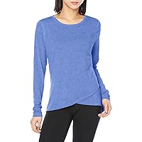 Amazon Essentials Women's Studio Relaxed-Fit Long-Sleeve Cross-Front T-Shirt