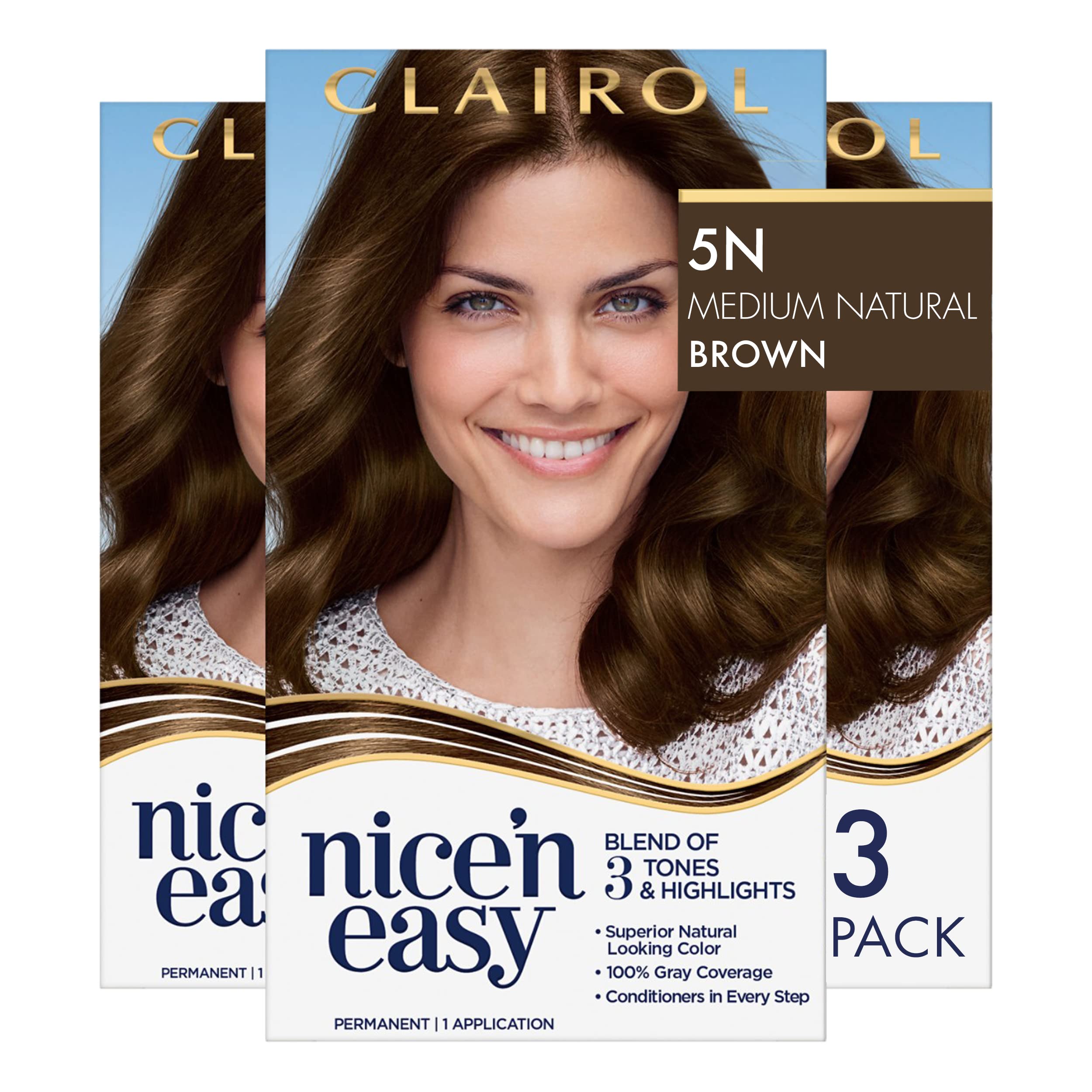 Mua Clairol Nice'n Easy Liquid Permanent Hair Dye, 5N Medium Natural Brown  Hair Color, Pack of 3 trên Amazon Mỹ chính hãng 2023 | Giaonhan247