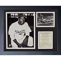 Legends Never Die Jackie Robinson Black and White Framed Photo Collage, 11 by 14-Inch