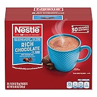 Nestle Hot Chocolate Packets, Hot Cocoa Mix, No Sugar Added and Fat Free, 30 Count (0.28 ounce Each)