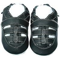Leather Baby Soft Sole Shoes Boy Girl Infant Children Kid Toddler Crib First Walk Gift Sandal Strap Black