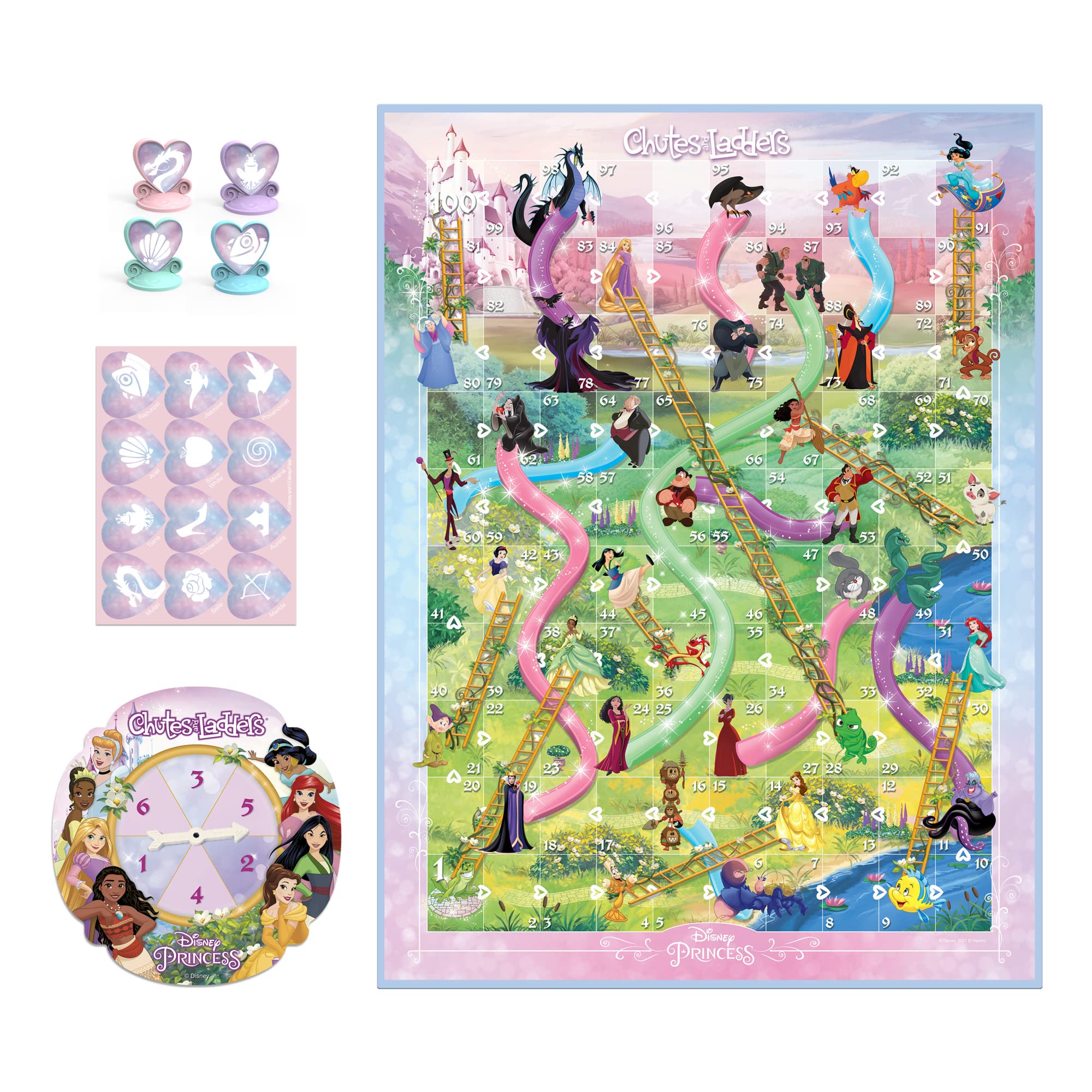 Chutes and Ladders: Disney Princess Edition Board Game for Kids Ages 3 and Up, Preschool Game for 2-4 Players (Amazon Exclusive)