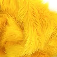 Faux Fur Fabric Pieces | US Based Seller | Soft Fluffy Silky Shaggy Squares | for Crafts, Sewing, Costumes Decoration (Sunny Yellow, 3x5 ft)