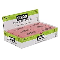 Dixon Pink Carnation Wedge Erasers, Medium, Pink, 2
