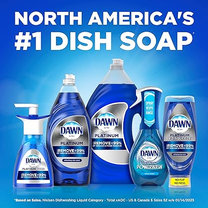 Dawn Platinum Powerwash Dish Spray, Dish Soap Cleaning Spray, Apple Scent Refill, 16 Fl Oz (Pack of 6) (Packaging may vary), Dish Soap Spray