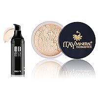 Bundle 2 Items: For Light Skin Ton Itay Mineral Powder Foundation + Cailyn BB Aqua Glide Cream for Beautiful Flawless Dewy Finish (MF-7 ITALIAN BISCOTTI)