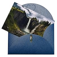 Greeting Cards with Envelopes Blank Greeting Card Mountain And Waterfall Thank You Card Note Cards for Party Folding Blank Card for Birthday Blank Greeting Note Cards Invitations Card 8