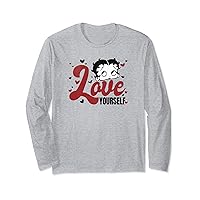 Betty Boop Valentine's Day Love Yourself Heart Pop Portrait Long Sleeve T-Shirt