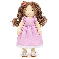 Handmade Waldorf Doll, Soft Girl Rag Doll with Cute Stuffed Plush, Ideal First Doll for Babies & Toddlers- Amy 12