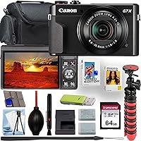 Canon PowerShot G7 X Mark III 4K Video Recording Digital Camera + 64GB Memory Card + Shoulder Bag + Flex Tripod + Software Kit + Deluxe Cleaning Kit