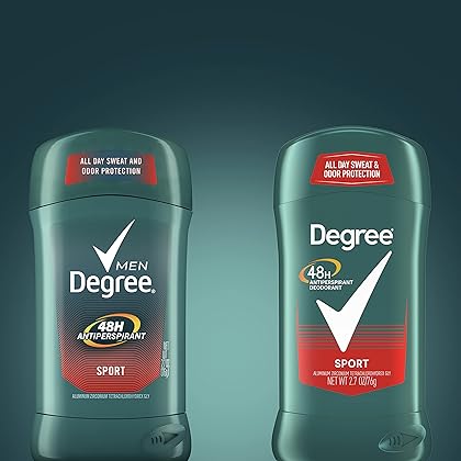 Degree Men Original Protection Antiperspirant Deodorant 48-Hour Sweat and Odor Protection Sport Antiperspirant For Men 2.7 oz, Pack of 6