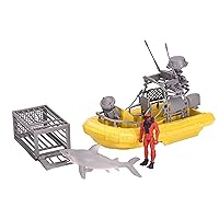 Wild Republic E-Team X Shark Set Playset, Action Figure, Shark, Boat, Diving Cage, Gifts for Kids, 4-Piece Set 15394 , Cuddlekins