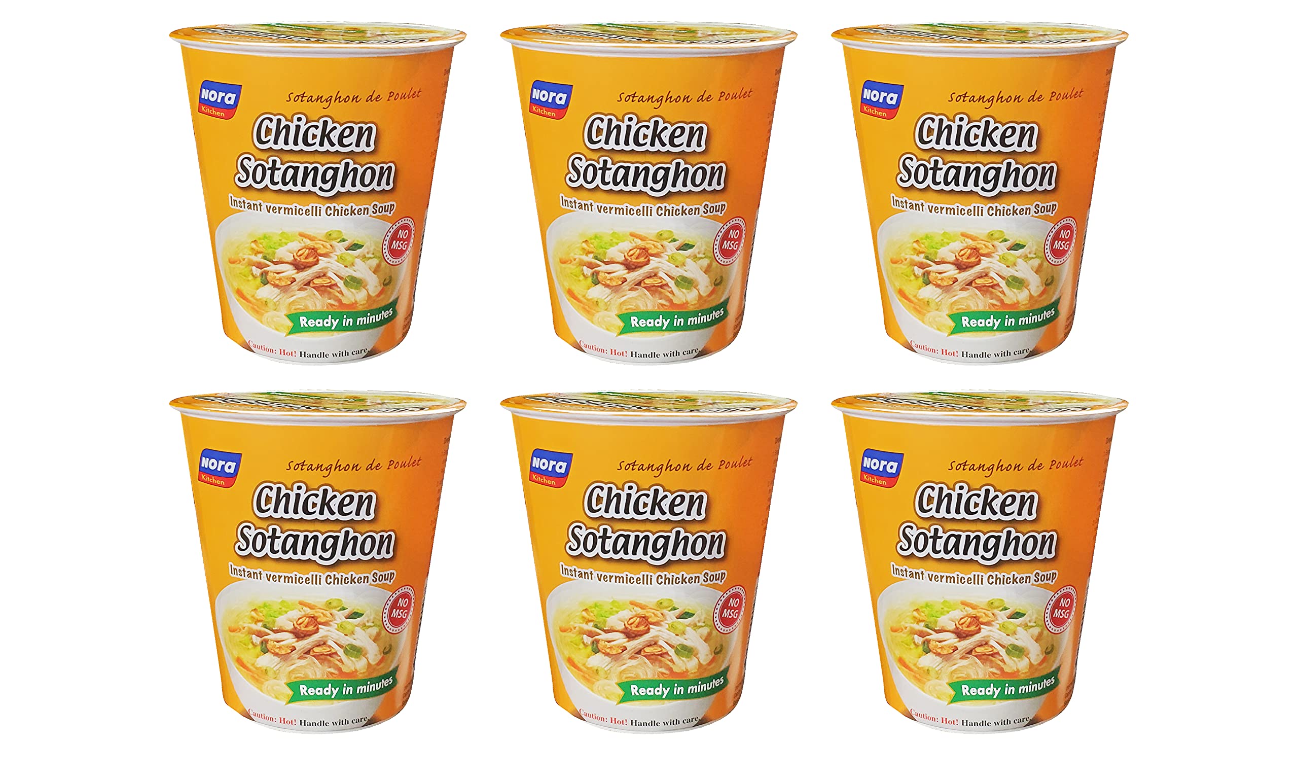 Nora Kitchen Instant Vermicelli Chicken Sotanghon Soup (6 Pack, Total of 9.6oz)