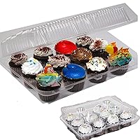 case 100 12 Compartment Cupcake Container with Hinged Lid 12 cavity cupcake container disposable plastic cupcake boxes 12 Compartment Cupcake Containers Clear Hinged Cupcake or Muffin Container