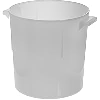 Carlisle FoodService Products Bain Marie Round Food Storage Container for Kitchens, Restaurants, Catering, Plastic, 6 Quarts, White, (Pack of 12)