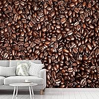 Self-Adhesive 3D Wallpaper Wall Mural Removable Contact Wall Paper Sticker Coffee Beans Peel and Stick Wallpaper for Bedroom Living Room Decor