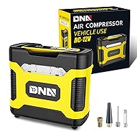 ‎DNA MOTORING TOOLS-00211 Yellow 12V DC Digital Tire Inflator Portable Air Compressor with Pressure Gauge for Cars, Bicycles, Motorcycles,Balls