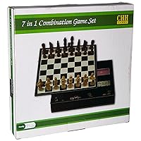Faux Leather Game Set with A Variety of Tabletop Games, Black