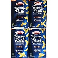 Barilla Fully Cooked Ready Pasta, Variety 4 Pack: 1 Pouch each of Rotini, Penne, Elbows, Gemelli (8.5 Ounces each Pouch)