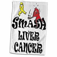 3dRose Blonde Designs Smash The Causes - Smash Liver Cancer - Towels (twl-195996-1)
