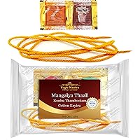 Mangalya Thread Set (48 Inches Cotton Thread + Haldi & Kumkum) Nonbu Thamboolam Mangalsutra, Mangalyam Thaali Mangal Sutra, Mangalaya Thali Thirumangalyam, South Indian Thirumangalayam