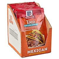 McCormick 30% Less Sodium Mild Taco Seasoning Mix, 1 oz (Pack of 12)