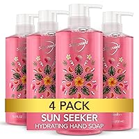 Safeguard Hydrating Liquid Hand Soap, Sun Seeker Scent, Made with Plant Based Cleansers, 15.5 oz (Pack of 4)