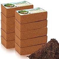 Legigo Pack of 10 Organic Coco Coir Bricks- 100% Natural Compressed Coco Peat Brick Coconut Fiber Substrate with Low EC&pH Balance, Plant Soil Enhance Root Growth for Herbs, Flowers, House Plants