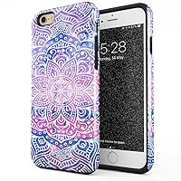 Compatible with iPhone 6 iPhone 6s Case Henna Mandala Pattern Paisley Lace Flowers Hindi Tribal Pattern Mehendi Landscape Nature Shockproof Dual Layer Hard Shell + Silicone Protective Cover