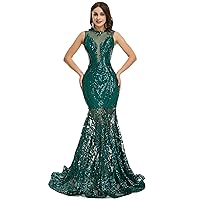 Prom Dresses Sequin Sleeveless Celebrity Gala Mermaid Formal Evening Dress