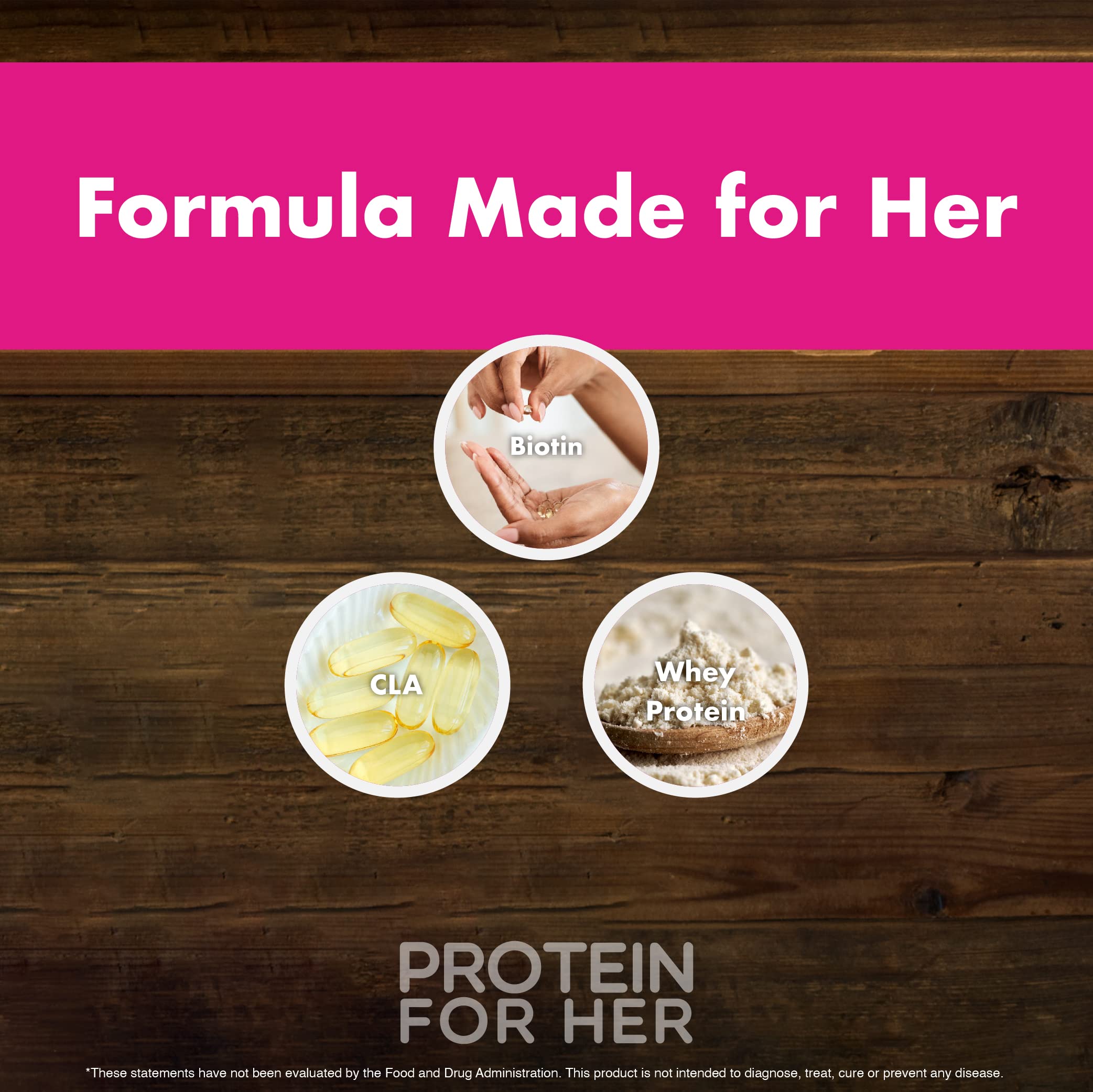 FoxyFit Protein for Her, Double Chocolate Whey Protein Powder with CLA and Biotin for a Healthy Glow (1.91 lbs)