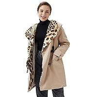 Orolay Women's Thickened Trench Coat Lapel Winter Jacket with Hood