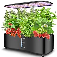Large Tank Hydroponics Growing System 12 Pods, Herb Garden Kit Indoor with Grow Lights, Plants Germination Kit with Quiet Water Pump, Auto Timer, Height Adjustable to 20