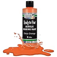 Citrus Orange Acrylic Ready to Pour Pouring Paint - Premium 8-Ounce Pre-Mixed Water-Based - for Canvas, Wood, Paper, Crafts, Tile, Rocks and More