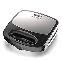 3-in-1 Waffle Iron, WM2000SD, Grill and Sandwich Press, Non-Stick Removable Plates, Space Saving Compact Design