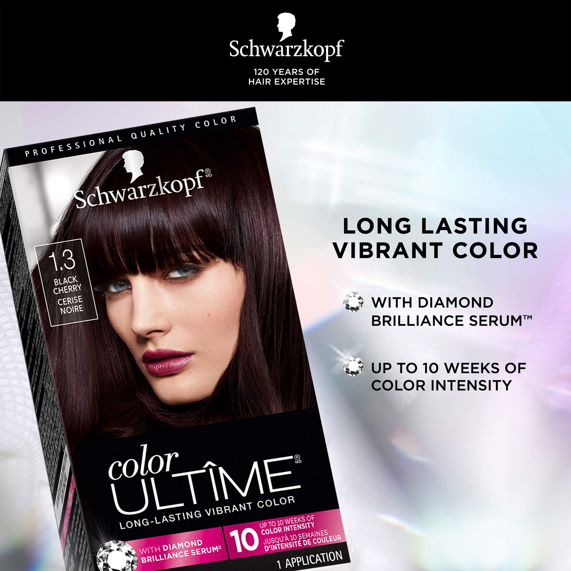 Schwarzkopf Color Ultime Permanent Hair Color Cream, 1.3 Black Cherry