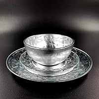Rocher 12 Pcs. Silver Gilded Glass Dinnerware Set